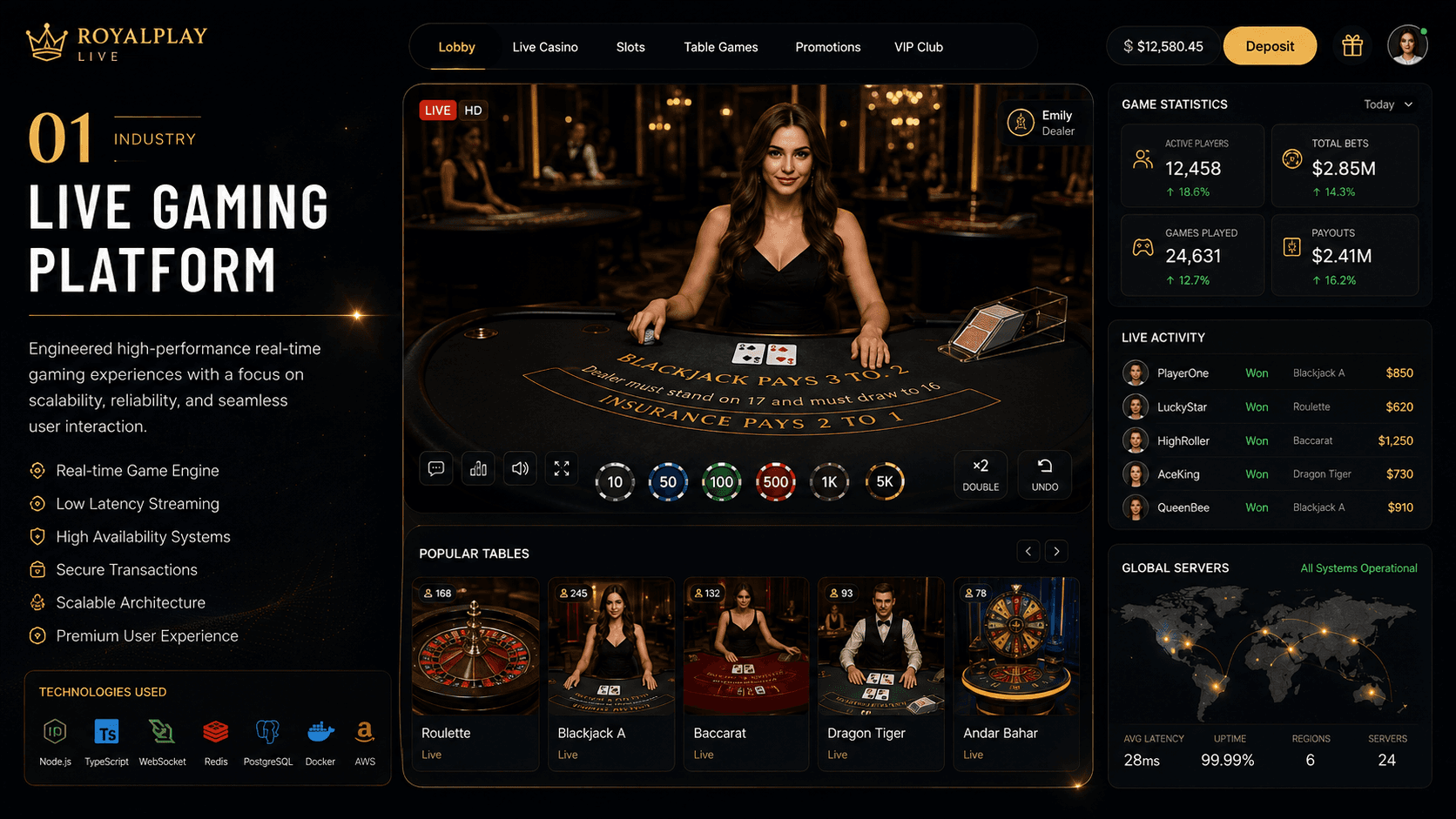 LIVE GAMING PLATFORM project preview